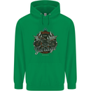 American Custom Garage Biker Motorcycle Mens 80% Cotton Hoodie Irish Green