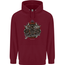 American Custom Garage Biker Motorcycle Mens 80% Cotton Hoodie Maroon