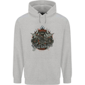 American Custom Garage Biker Motorcycle Mens 80% Cotton Hoodie Sports Grey