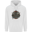 American Custom Garage Biker Motorcycle Mens 80% Cotton Hoodie White