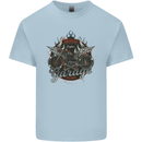American Custom Garage Biker Motorcycle Mens Cotton T-Shirt Tee Top Light Blue