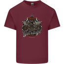 American Custom Garage Biker Motorcycle Mens Cotton T-Shirt Tee Top Maroon