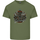 American Custom Garage Biker Motorcycle Mens Cotton T-Shirt Tee Top Military Green