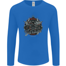 American Custom Garage Biker Motorcycle Mens Long Sleeve T-Shirt Royal Blue
