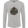 American Custom Garage Biker Motorcycle Mens Long Sleeve T-Shirt Sports Grey