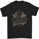 American Custom Garage Biker Motorcycle Mens T-Shirt Cotton Gildan Black