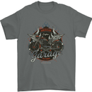 American Custom Garage Biker Motorcycle Mens T-Shirt Cotton Gildan Charcoal