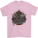 American Custom Garage Biker Motorcycle Mens T-Shirt Cotton Gildan Light Pink