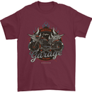 American Custom Garage Biker Motorcycle Mens T-Shirt Cotton Gildan Maroon