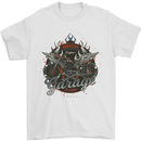 American Custom Garage Biker Motorcycle Mens T-Shirt Cotton Gildan White