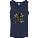 American Custom Garage Biker Motorcycle Mens Vest Tank Top Navy Blue