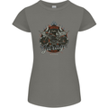 American Custom Garage Biker Motorcycle Womens Petite Cut T-Shirt Charcoal