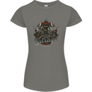 American Custom Garage Biker Motorcycle Womens Petite Cut T-Shirt Charcoal