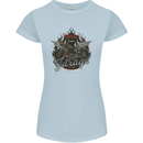 American Custom Garage Biker Motorcycle Womens Petite Cut T-Shirt Light Blue