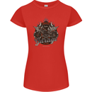 American Custom Garage Biker Motorcycle Womens Petite Cut T-Shirt Red
