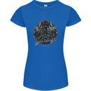 American Custom Garage Biker Motorcycle Womens Petite Cut T-Shirt Royal Blue
