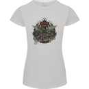 American Custom Garage Biker Motorcycle Womens Petite Cut T-Shirt Sports Grey