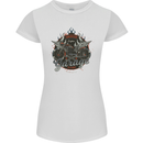 American Custom Garage Biker Motorcycle Womens Petite Cut T-Shirt White