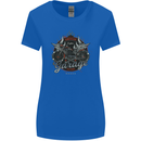 American Custom Garage Biker Motorcycle Womens Wider Cut T-Shirt Royal Blue