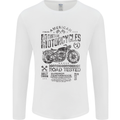 American Custom Motorbike Biker Motorcycle Mens Long Sleeve T-Shirt White