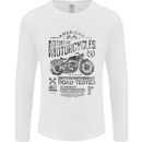 American Custom Motorbike Biker Motorcycle Mens Long Sleeve T-Shirt White