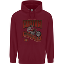 American Custom Motorcycles Biker Motorbike Childrens Kids Hoodie Maroon