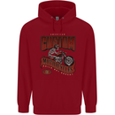 American Custom Motorcycles Biker Motorbike Childrens Kids Hoodie Red