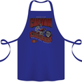 American Custom Motorcycles Biker Motorbike Cotton Apron 100% Organic Royal Blue