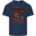 American Custom Motorcycles Biker Motorbike Kids T-Shirt Childrens Navy Blue