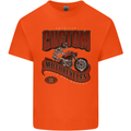 American Custom Motorcycles Biker Motorbike Kids T-Shirt Childrens Orange