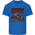 American Custom Motorcycles Biker Motorbike Kids T-Shirt Childrens Royal Blue