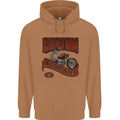 American Custom Motorcycles Biker Motorbike Mens 80% Cotton Hoodie Caramel Latte