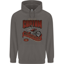 American Custom Motorcycles Biker Motorbike Mens 80% Cotton Hoodie Charcoal