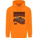 American Custom Motorcycles Biker Motorbike Mens 80% Cotton Hoodie Orange