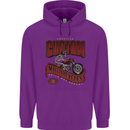American Custom Motorcycles Biker Motorbike Mens 80% Cotton Hoodie Purple