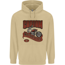 American Custom Motorcycles Biker Motorbike Mens 80% Cotton Hoodie Sand