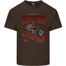 American Custom Motorcycles Biker Motorbike Mens Cotton T-Shirt Tee Top Dark Chocolate