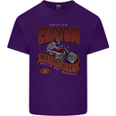 American Custom Motorcycles Biker Motorbike Mens Cotton T-Shirt Tee Top Purple