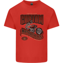 American Custom Motorcycles Biker Motorbike Mens Cotton T-Shirt Tee Top Red