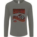 American Custom Motorcycles Biker Motorbike Mens Long Sleeve T-Shirt Charcoal