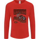 American Custom Motorcycles Biker Motorbike Mens Long Sleeve T-Shirt Red