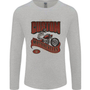 American Custom Motorcycles Biker Motorbike Mens Long Sleeve T-Shirt Sports Grey
