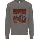 American Custom Motorcycles Biker Motorbike Mens Sweatshirt Jumper Charcoal