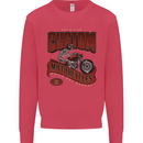 American Custom Motorcycles Biker Motorbike Mens Sweatshirt Jumper Heliconia
