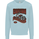 American Custom Motorcycles Biker Motorbike Mens Sweatshirt Jumper Light Blue