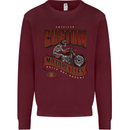 American Custom Motorcycles Biker Motorbike Mens Sweatshirt Jumper Maroon