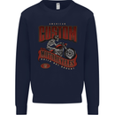 American Custom Motorcycles Biker Motorbike Mens Sweatshirt Jumper Navy Blue