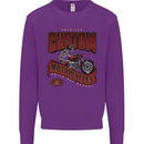 American Custom Motorcycles Biker Motorbike Mens Sweatshirt Jumper Purple
