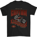 American Custom Motorcycles Biker Motorbike Mens T-Shirt Cotton Gildan Black