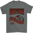 American Custom Motorcycles Biker Motorbike Mens T-Shirt Cotton Gildan Charcoal